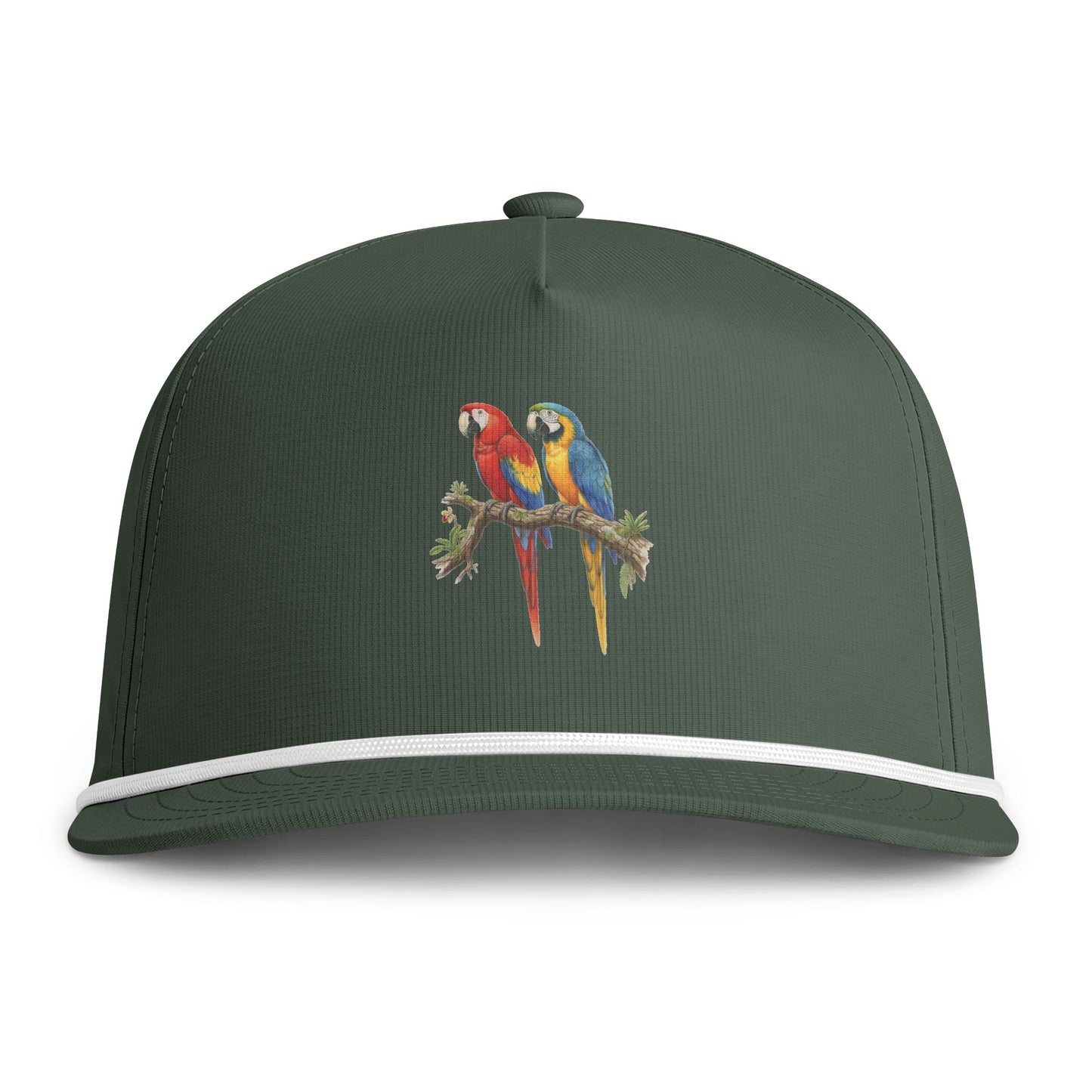 Gold Macaw Snapback Cap — Vintage Tropical Sunwashed Baseball Hat