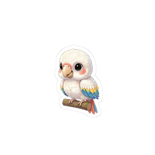 Baby Macaw Chick Sticker — Adorable Sun Conure Bird Kiss-Cut Decal for Laptops & Water Bottles