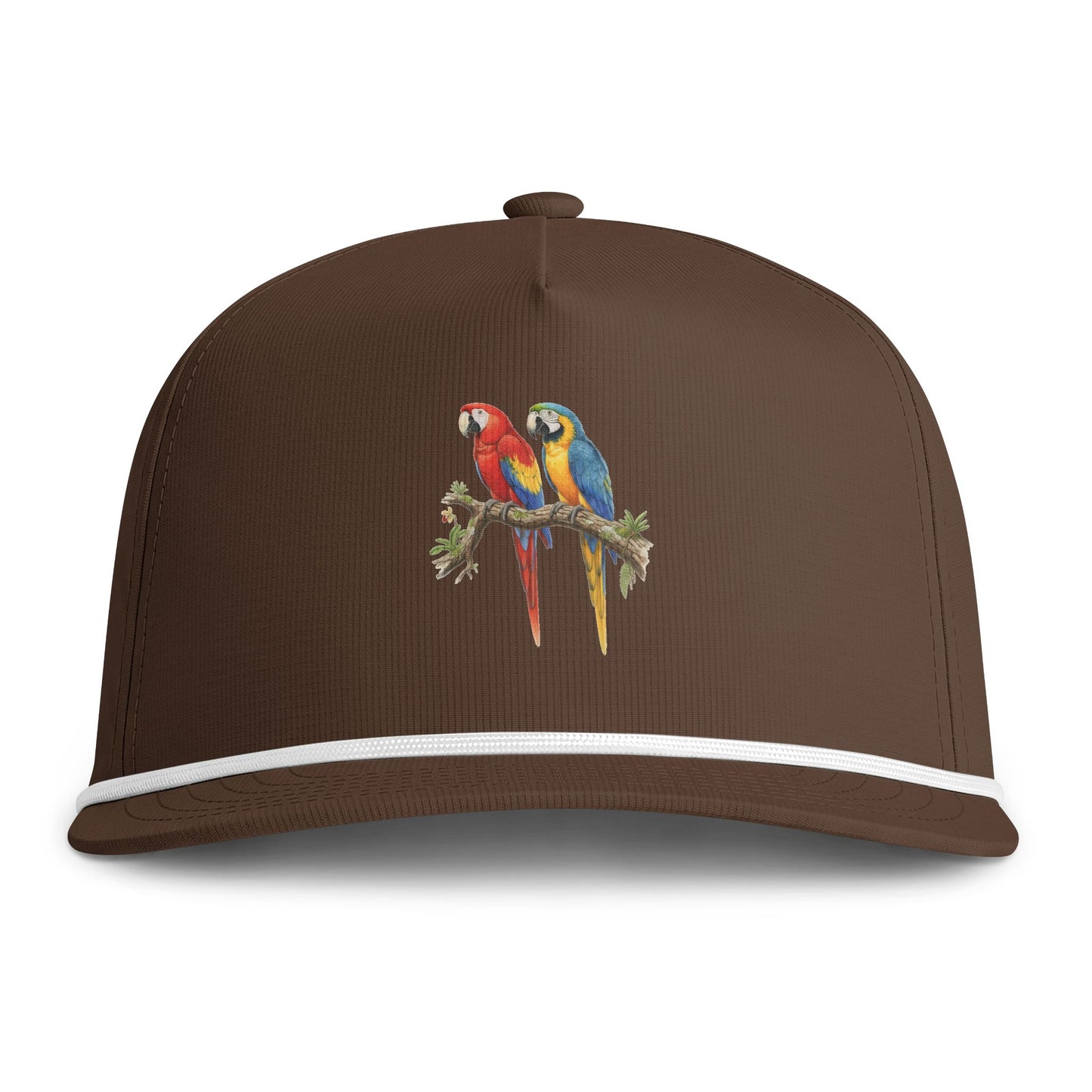 Gold Macaw Snapback Cap — Vintage Tropical Sunwashed Baseball Hat