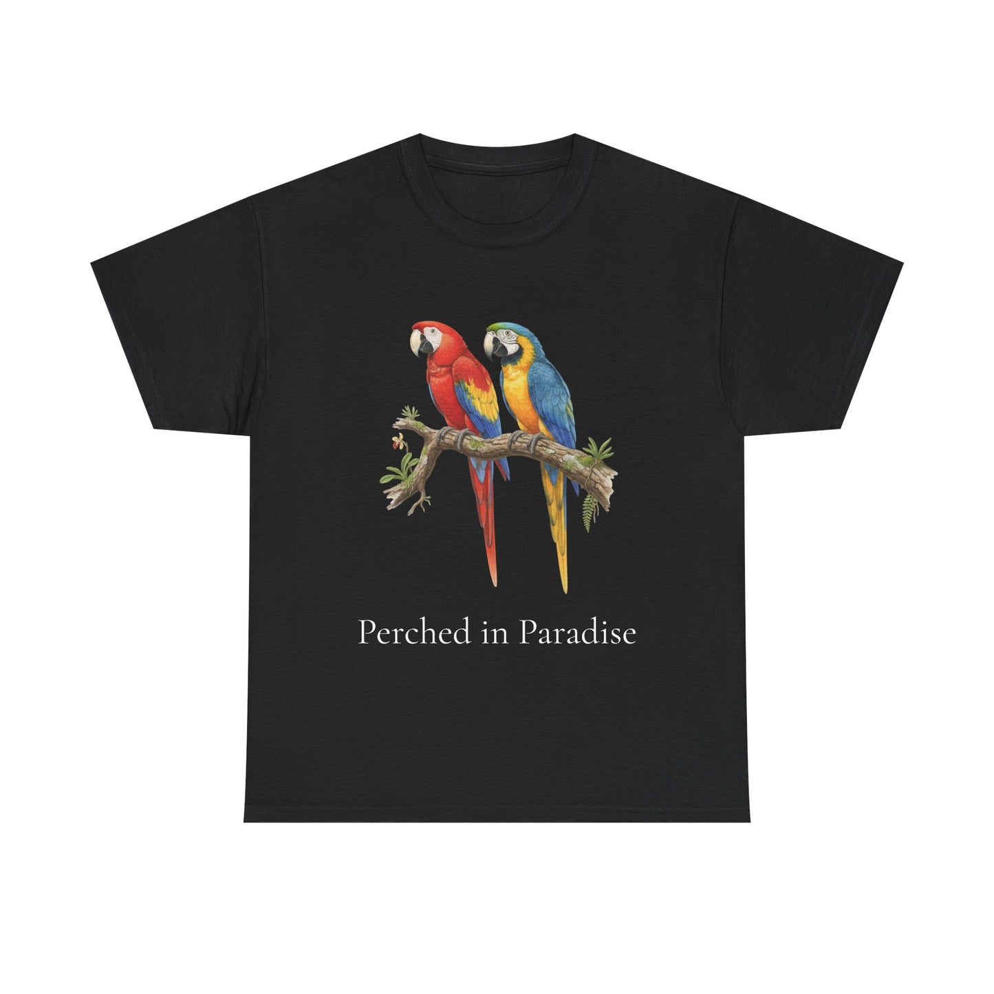 Perched in Paradise T-Shirt — Scarlet Macaw Shirt