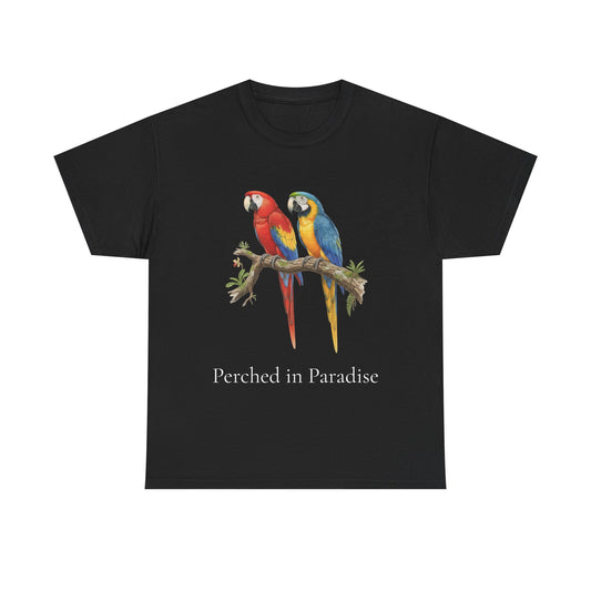 Perched in Paradise T-Shirt — Scarlet Macaw Shirt